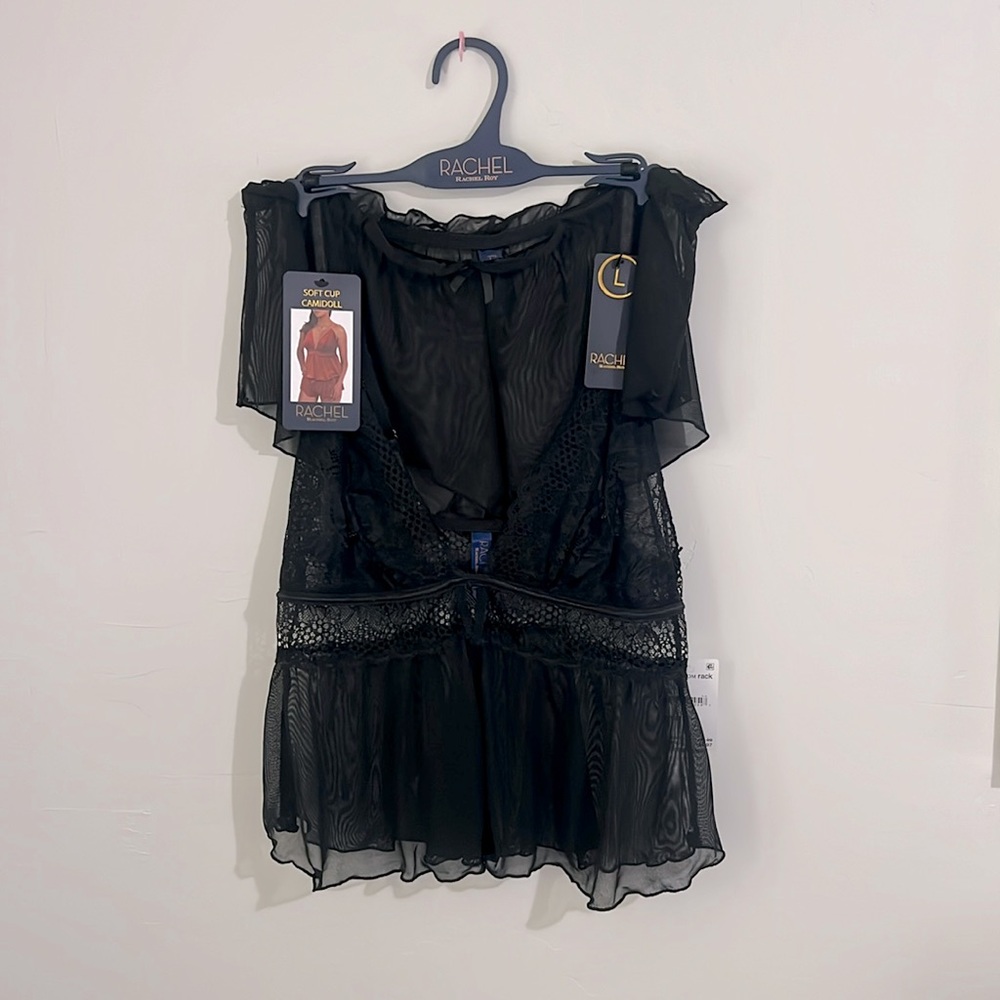 Soft cup camidoll, black top and bottom